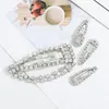 H￥rklipp Barrettes Vedawas Luxury White Clear Glass Crystal Clip for Women 2021 Trendy Silver Color Metal Jewelry Wedding Ornament
