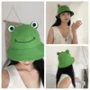 Модные дизайнеры мультфильм милая лягушка ведра шапка вскользь родитель-ребенок японский стиль студенты корейские шапки мужчины и женщины ведры шляпы солнце