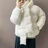 HXJJP Kobiety Zagęszczone Krótkie Oversize Parkas Puffer Kurtki Zima Z Długim Rękawem Przyciski Kieszenie Kobiet Ciepły Płaszcz 211130