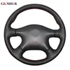 Black Leather Steering Wheel Cover for Nissan Almera N16 Pathfinder Primera Paladin Old XTrail 2001-2006 Renault Samsung SM3