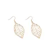 Fashion Charm Wholesale Jewelry Hollow Metal Leaves Dangling Long Statement Drop Earrings For Women