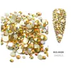 Mix Sizes Gold Flatback AB Glass Rhinestones DIY Nail Art Decoration Stones
