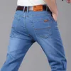 Brother Wang Mężczyźni Jeans Business Casual Light Blue Elastyczny Force Moda Denim Jeans Spodnie Male Spodnie marki 211008