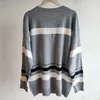 Luksusowe damskie Damskie Designer Swetry Casual Knit Contrast Color Long-Sleeved Fashion Pullover Sweter Sweter Neck