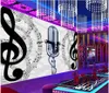 Papel de parede para celular para paredes 3D Papel de parede Murais Murais Música Música Nota Cantando Entretenimento Bar KTV Fundo de Parede Decoração de Casa