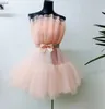 stilista della passerella Kendall celebrità stile rosa maglia scollo a barchetta dolce carino mini abito da ballo a trapezio donna abiti 210421