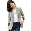 Elegante kantoor vrouwelijke blazer hoge kwaliteit plus size vrouwen casual plaid professionele pak jas temperament dames jas 210527