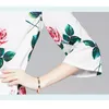 Runway Elegant Holiday Rose Floral Women Vintage Flower Print Loose A-Line Dress Female O-Neck White Summer vestidos 210416