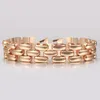 Catena di collegamento 2316 mm largo grande braccialetto 585 rettangolo in oro rosa braccialetti per tessitura per donne regali di gioielli di moda da polso da polso 20cm9697363