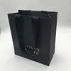 HIgh End Custom Gold Hot Foil Logo Die Cut Handle Colorful Paper Gift Bag With Ribbon Bow