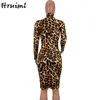 Afrique robes pour femmes maigre décontracté à manches longues mode arrivée fête léopard lèvres Kleider Damen 210513