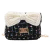 Koreański styl mała dziewczynka torebki i torebki słodkie dzieci pearl bow monety portfel dziewczęce crossbody torba dzieci torebka
