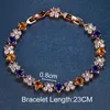 Link, Chain KSRA Boho Multicolor Floral Crystal Zircon Bracelet Fashion Wedding Charm Bridal Jewelry Accessories 2021 Gift Prom Party