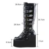 Bottes à talons compensés pour femmes, cuissardes hautes, à la mode, à plateforme noire, chaussures gothiques de Cosplay, G1104, 2021