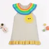 Frühling Herbst Kinder Kleider Für Mädchen Prinzessin Reine Baumwolle Ärmellose Regenbogen 210429