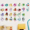 Alfabeto dos desenhos animados adesivos de parede A-Z Letras Inglês Decoração de Casa Quartos Início Vinil Decor Kids Learning Wall Decalques 210420