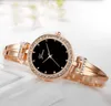 Luxury 4 Pieces Sets Womens Watch Diamond Fashion Quartz Watches Delicate Ladies Wristwatches Bracelets GINAVE Brand258c