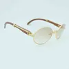 Designer Sunglasses Retro Two Color Wood Oval Usal Occhiali da sole Occhiali da sole di lusso Metallo Sole Donne Donne Accessori per la guida