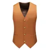 Мужские жилеты костюм без рукавов Slim Fit Vest Four Seasons Leisure Style Столковый цвет дверь Дверь хорошего качества V -шея C99men '