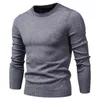 4xl män höst casual solid tjock ull bomull tröja pullovers män outfit mode slim passform o-neck pullover tröja män 210809