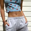 Sexy Navel Strawberry Print Strap Top donna Slim Basic Vest Bottoming Women's Summer Vintage sexy crop top Camis 210508