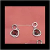 Ensemble de bijoux en argent Sterling S925, pendentifs en cristal rouge, collier et boucles d'oreilles, mariage pour femmes, livraison directe 2021 04Glo