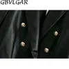 Frauen Mode Kerb Zweireiher PU Leder Blazer Mantel Lässig Gerade Langarm Zurück Vents Weibliche Oberbekleidung Chic Tops 211122