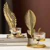 Candle Holders Gold Nordic Holder Clear Cup Metal Designer Modern Tea Light Decoracao Para Casa Dinning Table Decor DL60ZT