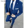 Gwenhwyfar Slim Fit Braun Business Herren Anzüge Hochzeit Bräutigam Smoking 3 Stück (Jacke + Weste + Hosen) Trauzeuge Prom Wear Kostüm Homme X0909