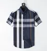 2021 Luxurys Desingers herrklänningskjortor klänning Business Casual Shirt Sleeve Stripe Slim Masculine Social Fashion Plaid M-3XL#02 756 102