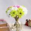 Dekorativa Blommor Kransar 6st / Bundle Rosa Konstgjorda Silk Gerbera För Jul Hem Bröllop Dekor Tillbehör Present Fake Plast Plantor