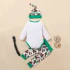 0-24m julfödd spädbarns pojke kläder uppsättning tecknad bil långärmad romer grön byxor toddler pojke xmas outfits 210515