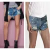 Jean Shorts Mid midja Kvinnors sommarkläder rippade sexig denim för kvinnor ropa de mujer kvinna crimping sho