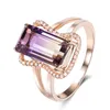 Cluster Rings Mengyi Vintage Luxus Inlaidfarbe Rechteck Zirkon 9 2 5 Ring Frauen Hohe Qualität Rose Gold Hochzeit Schmuck