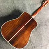 Custom All Solid Wood Abalone Binding Acoustic Guitar ONE PIECE Neck Through Body Solid Rosewood Back Side in Sunburst