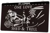 LD6668 Um amor Shed Trell Smoke Lion 3D gravura LED sinal de luz atacado