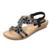 Sandalias 1 par Mujer Rhinestone Decoración Casual Moda Cuña Plataforma Flores Open Toe Fiesta Playa Vacaciones Verano Compras Citas