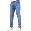 Jeans masculinos Cintura elástica sem cortes grande namorado super calor22