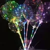 Jakość LED Bobo Balon z 31.5inch Stick 3M String Light Christmas Halloween Urodziny Decor RRF12326