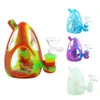 Narghilè Bong Uova di dinosauro Forma Tubi d'acqua in silicone con ciotola di vetro Tabacco Narghilè Dab Rigs Pipa da fumo