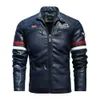 Herbst Herren Air Force Pilot Motorrad Lederjacke Mode Mosaik Rot Mantel 210923