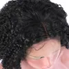 Krullend kanten pruiken voor vrouwen kinky krulbraziliaanse menselijke haar 13x4 korte bob synthetische frontale pruik