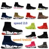 2021 Tasarımcı Sock Sports Hız 1.0 2.0 Eğitmen Eğitmenleri Sıradan Ayakkabı Lüks Kadın Erkekler Orijinal Paris Runners Spor Sneakers Moda Çorap Boo