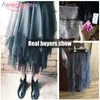 Aelegantmis Fashion High Waist Long Tulle Skirt Women Irregular Hem Mesh Tutu Summer Beach Ball Gown Ladies 210607