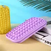 Party Favor colorful Large-capacity Stationery Storage Silicone Pencil Case Fidget Toy Squeeze Bubble Box for Student Girls Boys