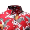 Mens Hipster Slim Fit Korte Mouw Button Down Shirt Casual Floral Print Hawaiian Shirt Mannen Zomer Beach Hawaii Shirt Male 3XL 210524