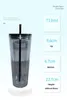 24oz akryl tumblers med lock och sugrör dubbel vägg klara plast tumblers reser rån återanvändbar kopp 710ml transparent dricka koppar wll1327