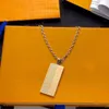Collier de créateur Couple longue chaîne en acier titane colliers avec lettre initiales Punk Hip-hop pendentifs avec boîte