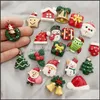 Charms Jewelry Findings & Components 50Pcs Resin Simation Mixed Style Sending Random Christmas Pendant Diy Aessories Handmade Necklace Keych