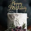 Другие праздничные поставки вечеринки 1pcs Gold Gillter Cake Flag сияет с днем ​​рождения топпер для семейной выпечки украшения
